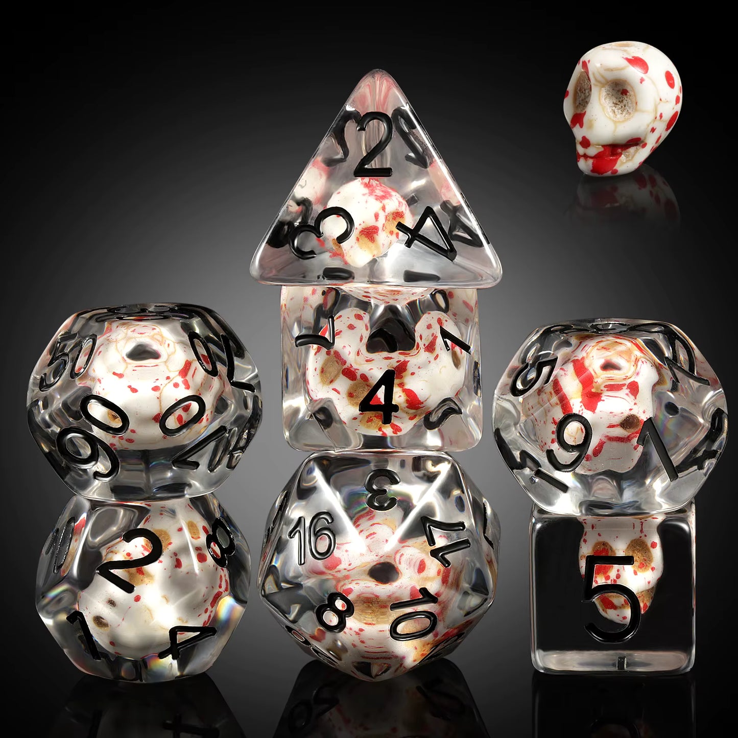 Polydice set - Bloody skull