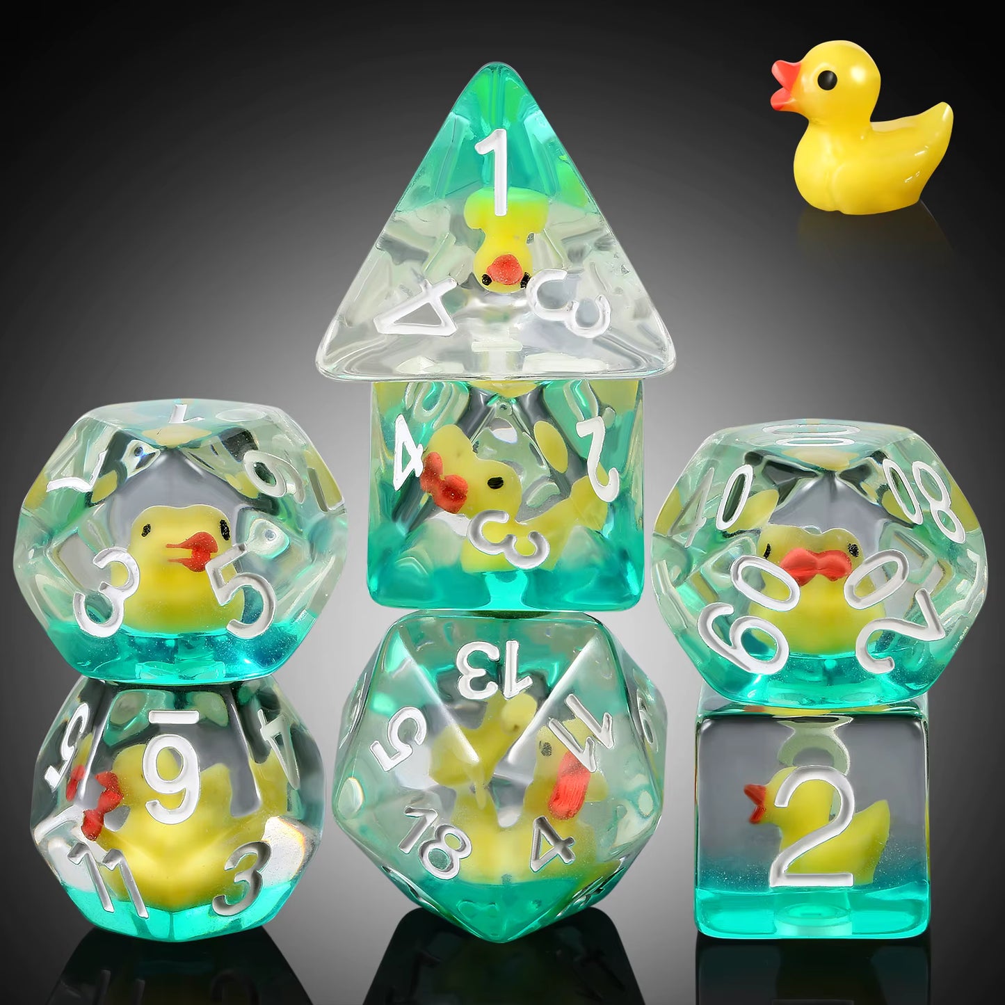 Polydice set - Rubberen eend