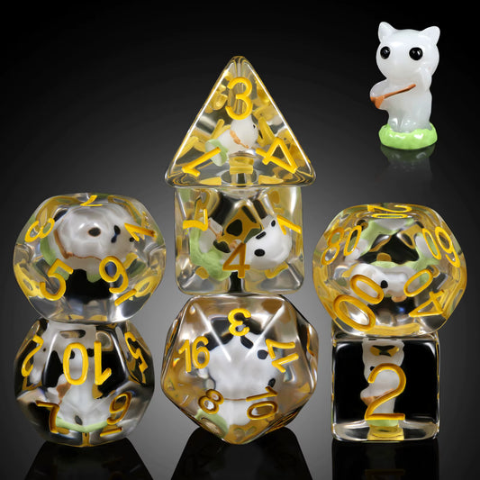 Polydice set - Kat - Wit