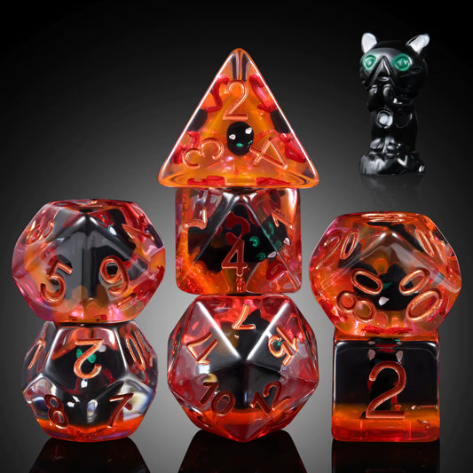 Polydice set - Kat - Zwart