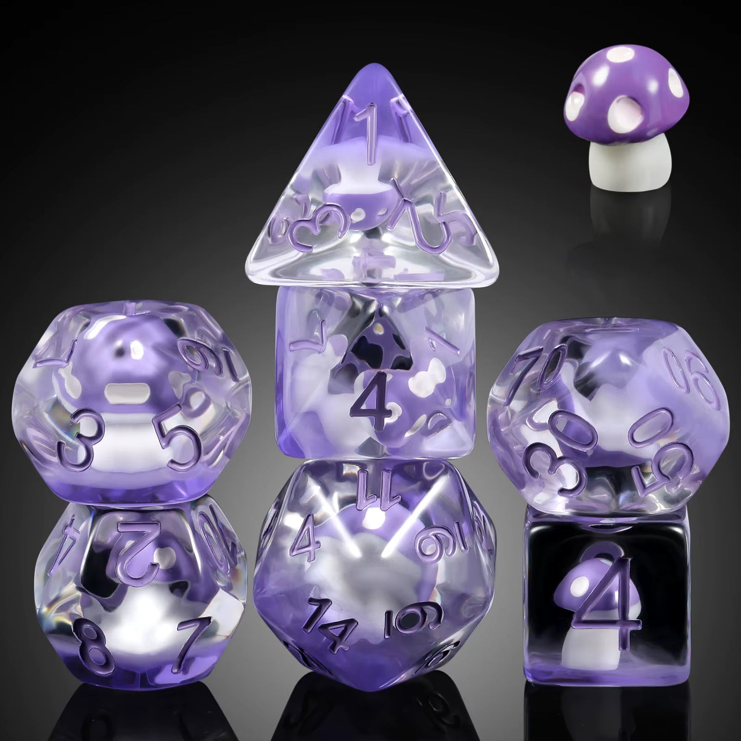 Polydice set - Paddenstoel - Paars